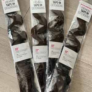 Bella Donna 22” medium brown tape in human hair extensions. ONLY 3 PACKS LEFT